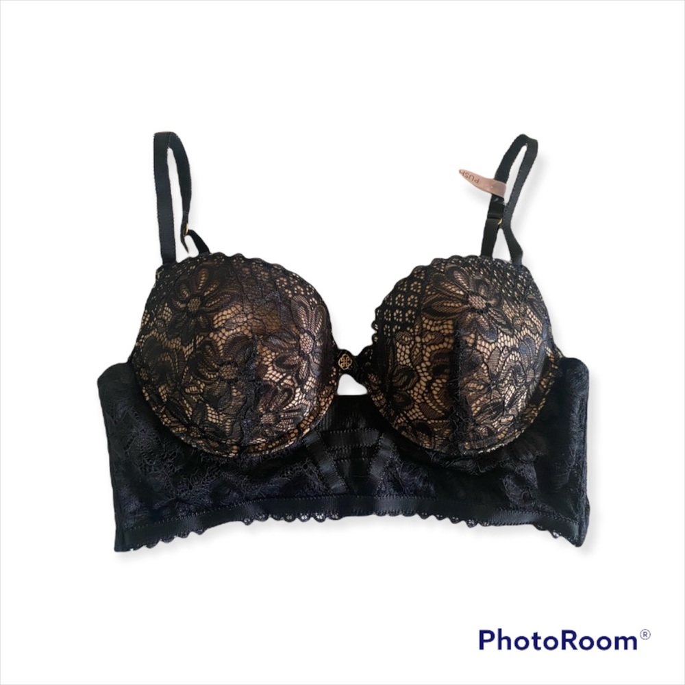 Daisy Fuentes Push up Black Lace Bra 36B